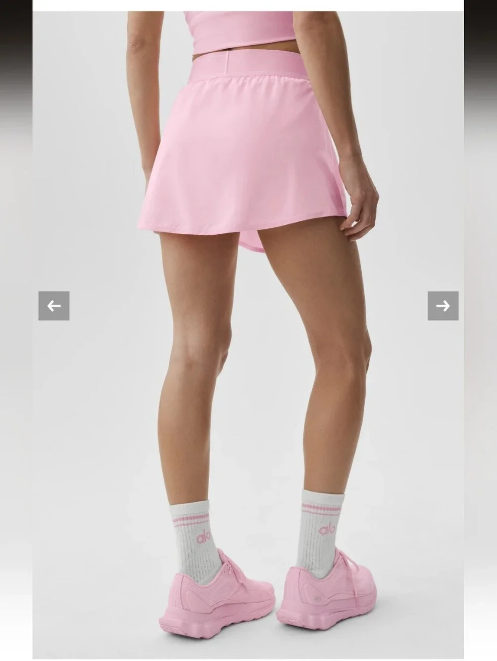 Alo Yoga Pink Marshmallow New Release Match Point Skirt Same Day Shipping